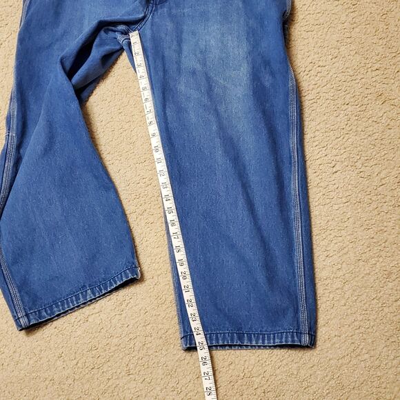 Liberty Overalls Sz 42/28 Men Carpenter Medium Wash Front Pocket  Workwear - Picture 10 of 13